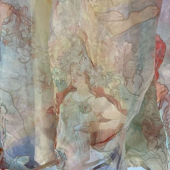 Fairy Puff Sleeve Victorian Empire Waist Tunic Top Dress. Magnificent. XS. Art D - Picture 5 of 11